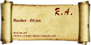 Reder Atos névjegykártya
